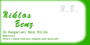 miklos benz business card