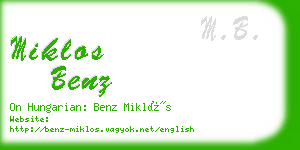 miklos benz business card